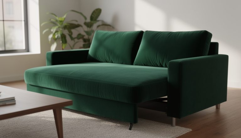 découvrez notre canapé convertible en velours vert, l'alliance parfaite entre confort et élégance pour sublimer votre salon avec style et praticité.