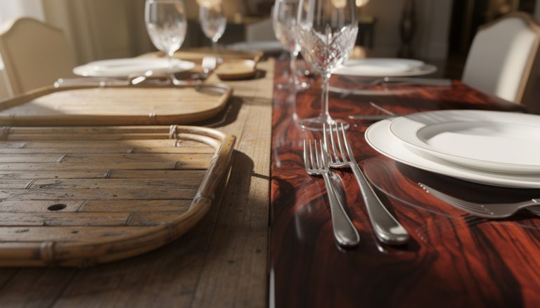 découvrez comment un simple changement de plateaux en bambou à un bois précieux a impressionné mes invités, qui ont cru que j'avais entièrement rénové mon intérieur.