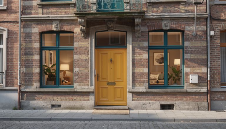 découvrez une petite maison bruxelloise aux couleurs vives, où un intérieur chaleureux et unique vous invite à la convivialité et au charme.