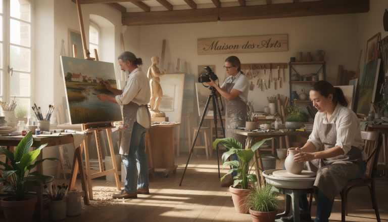 découvrez l'exposition unique à carentan-les-marais où quatre talents artistiques se réunissent à la maison des arts pour une expérience culturelle exceptionnelle.