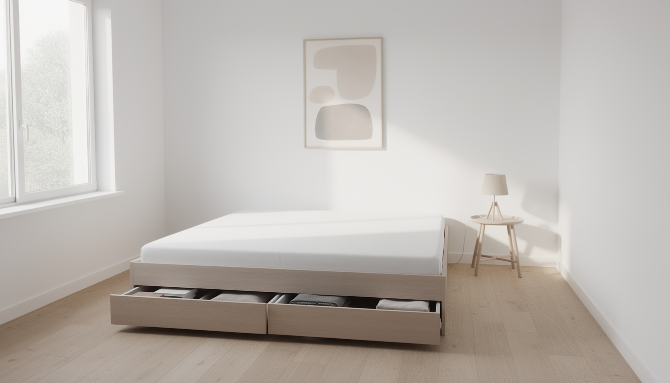 découvrez le lit coffre 140x190 sans tête de lit, l'alliance parfaite entre simplicité et optimisation de l'espace pour votre chambre.